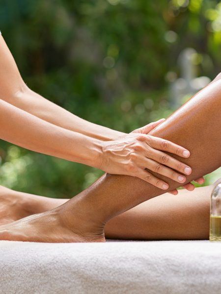 Leg massage at resort spa